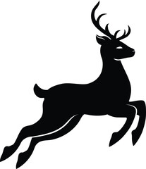 Obraz premium Jumping deer icon logo vector design