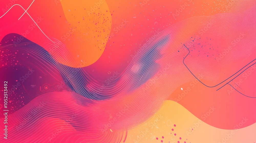 Aufkleber vibrant abstract waves a fusion of colors and patterns in modern design