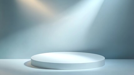 Illuminated stage ready for performance with soft lighting and minimalistic design