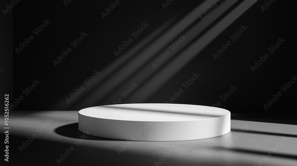 Aufkleber minimalist circular display in dramatic light an artistic showcase of form and shadow