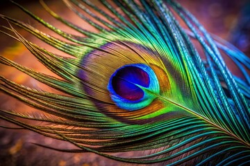 Naklejka premium Vibrant Peacock Feather Isolated on White Background for Stunning Urban Exploration Photography