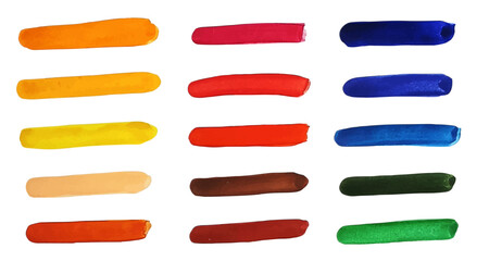 Vector set of watercolor brush strokes for drawing, decorating postcards, banners, flyers. Vector illustration