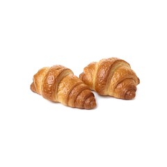 Freshly Made Golden Croissants with Delicious Butter Flavor on White Background