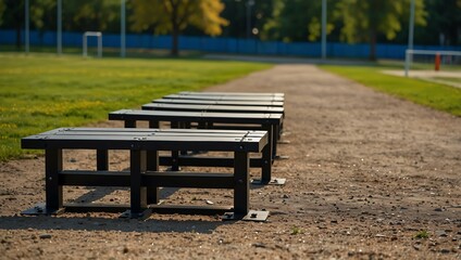Modern sports field with bars in the park