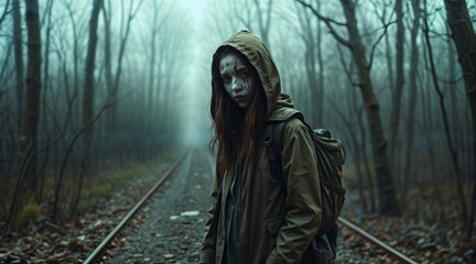 Fototapeta premium Women portrait in post authentic style 