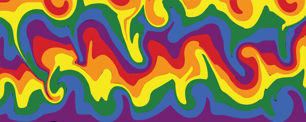 Flag LGBT squared icon, badge or button. Template design, vector illustration. Love wins. LGBT symbol in rainbow colors. Gay pride silk textile background