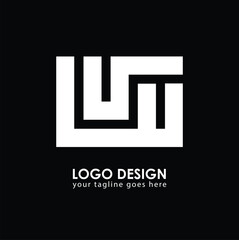 Obraz premium WU UW Logo Design, Creative Minimal Letter UW WU Monogram