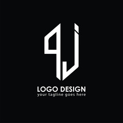 Obraz premium QJ QJ Logo Design, Creative Minimal Letter QJ QJ Monogram