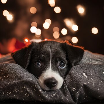 Terrified Dog Hiding Beneath Soft Covers