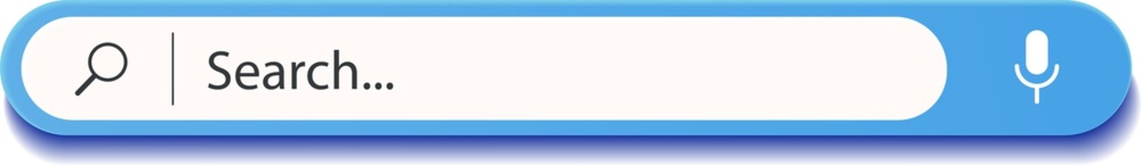 3d search bar Internet browser blue color style