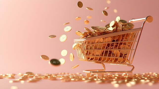 3D, ikona, zakupy, monety, handel, e-commerce, pastelowe kolory, minimalizm, finanse, ilustracja, ilustracja cyfrowa, transakcje online, oszczędzanie, promocje, sprzedaż, nowoczesność, oświetlenie, ja