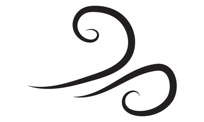 Wind Icon Vector. Blowing wind Weather icon on white background.