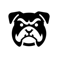 Powerful angry bulldog silhouette vector icon, ideal for sports teams, branding, and T-shirt design. A bold mascot logo that conveys strength and fierce identity. Perfect for digital and print use.