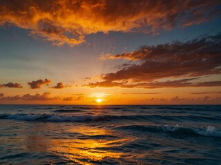 Obraz premium Vibrant ocean sunrise for product photography