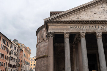 Rome Pantheon on cloudy day