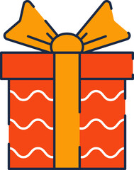 Fototapeta premium Gift box icon with ribbon. Vector illustration