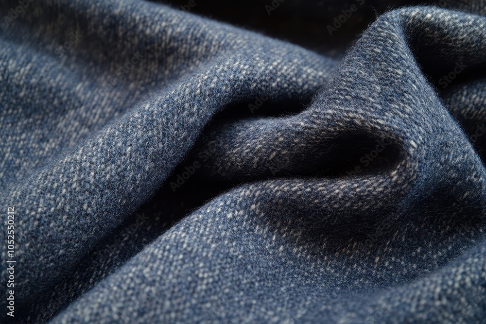 Poster close-up view of soft blue fabric showing texture and weave pattern ideal for clothing design