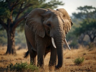 Fototapeta premium African elephant in its natural habitat.