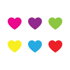 heart shape color set icon vector
