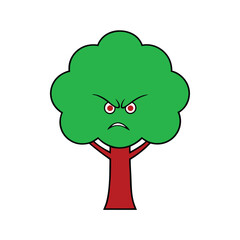 Expressive angry tree character cartoon illustration, perfect for campaigns, branding, and t-shirt designs. This nature-inspired graphic icon adds bold, memorable charm to any project.