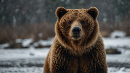 Obraz premium Brown bear in Hokkaido, Japan.