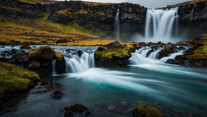 Obraz premium Bruarfoss waterfall, Iceland.