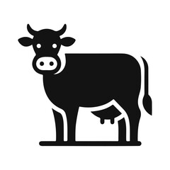 Black silhouette cow vector icon design