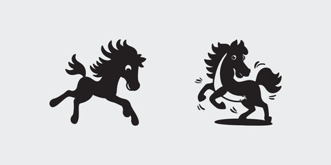 Horse Vector Illustration logo icon silhouette style