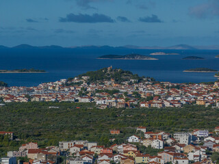 Obraz premium Croatia - Tribunj - Dalmatia - Beautiful drone photo of the city of Tribunj