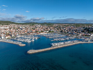 Fototapeta premium Croatia - Vodice - Dalmatia - beautiful drone photo of the city of Vodice