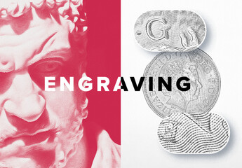 Engraving Poster Photo Effect Mockup