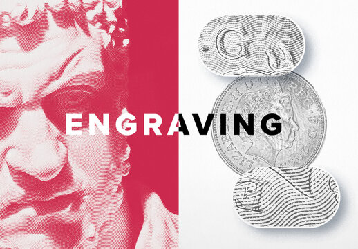 Engraving Poster Photo Effect Mockup