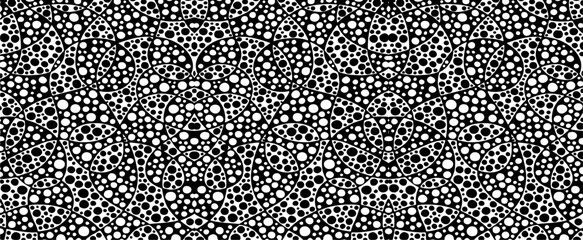 Monochrome texture composed of irregular graphic elements. Distressed uneven grunge background. Abstract vector illustration. Overlay for interesting effect and depth. Isolated on white background.