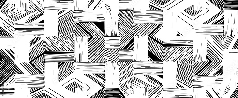 Poster monochrome texture composed of irregular graphic elements. distressed uneven grunge background. abst