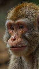 Obraz premium Close-up of a macaque monkey in Lopburi, Thailand.