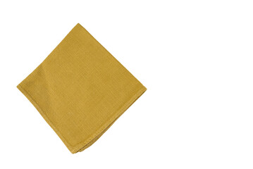 folded brown napkin isolated on a white background.