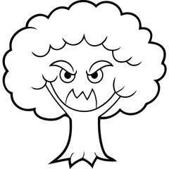 Expressive angry tree character cartoon illustration, perfect for campaigns, branding, and t-shirt designs. This nature-inspired graphic icon adds bold, memorable charm to any project.