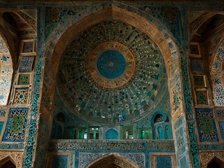 Obraz premium Dome of Shah-i-Zinda mosque in Samarkand.