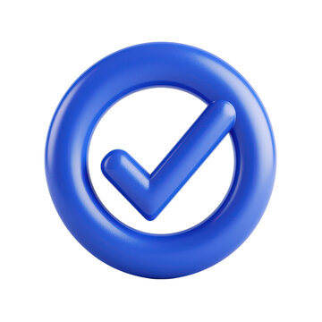 recommend clip art: Blue checkmark symbol on a white isolated background for verification concepts. transparent background.