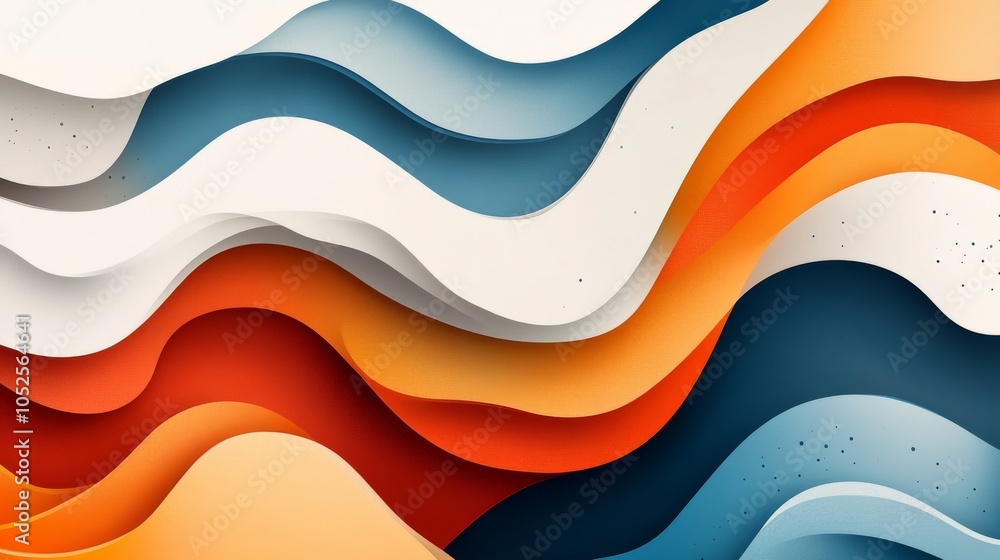 Poster abstract vector art with overlapping shapes, white background
