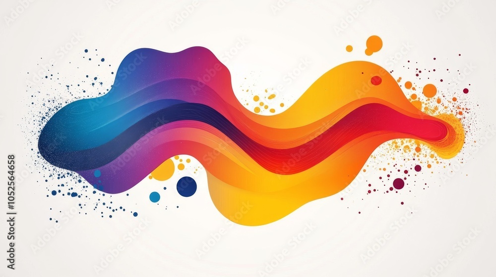 Poster abstract vector art with overlapping shapes, white background