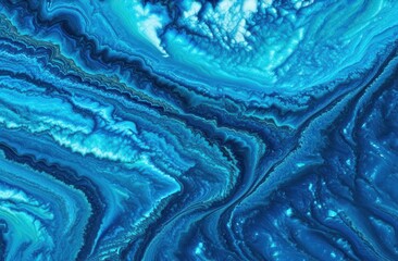 Naklejka premium a stunning blue and black marbled pattern with vibrant blue and deep black colors swirled together in an abstract and mesmerizing design.