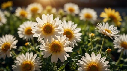 Obraz premium Flowers basking in sunshine.