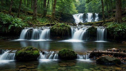 Obraz premium Forest waterfalls.