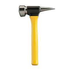 Hammer with a yellow handle, isolated on a white background. transparent background.