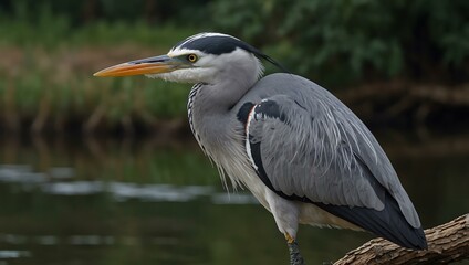 Fototapeta premium Grey heron (Ardea cinerea).