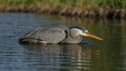 Grey heron (Ardea cinerea).