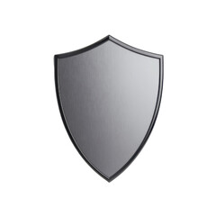 Metal shield icon, white isolate background transparent background.