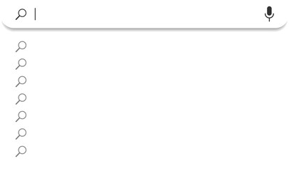 Obraz premium Search bar with suggestions and list search results