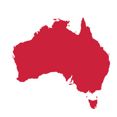 Fototapeta premium Map of Australian, sign silhouette. World Map Globe. Vector Illustration isolated on white background. African continent